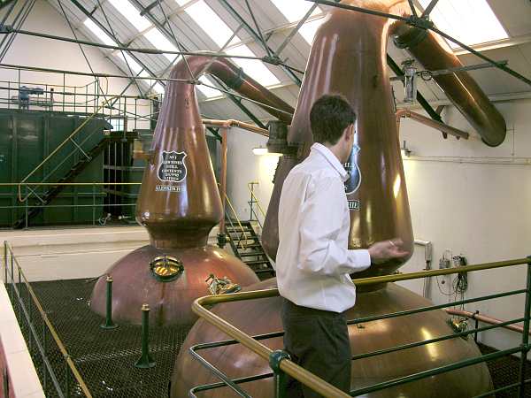 Wash Still and Spirit Still at Glenkinchie Distillery