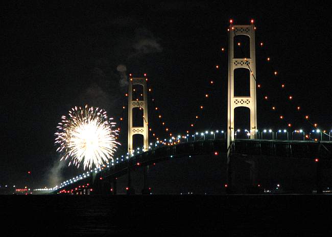 Mackinac Bridge fireworks