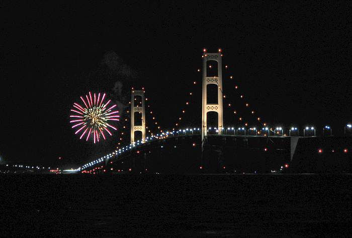Mackinac Bridge fireworks
