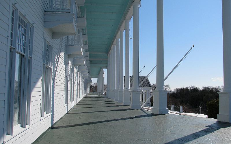 Grnad Hotel porch in winter - Mackinac Island, Michigan