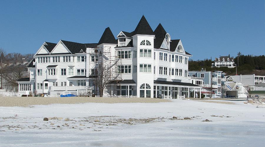 Hotel Iroquois in winter - Mackinac Island, Michigan