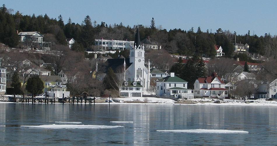 St. Anne's Church - Mackinac Island, Michigan in the winter