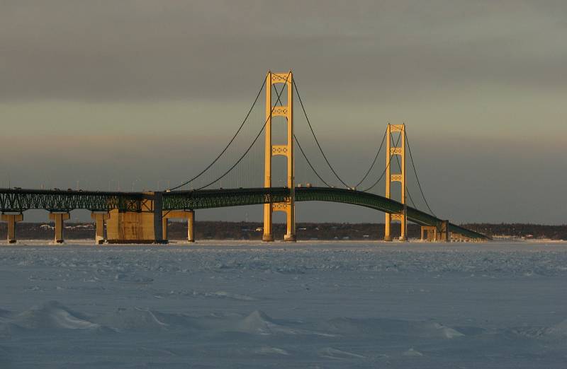 Mackinac Bridge featured on two postage stamps