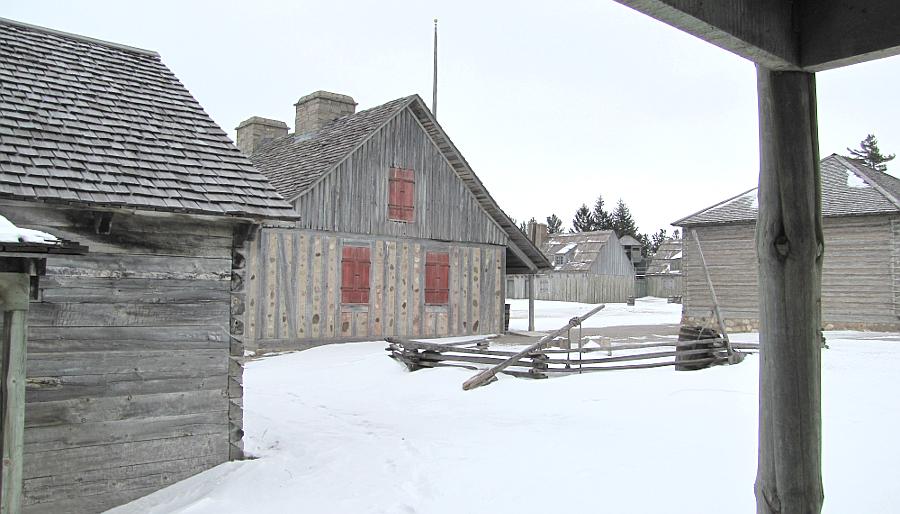 Snowy Colonial Fort Michilimackinac