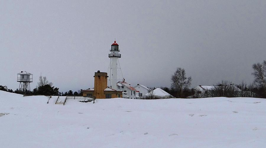 Whitefish Point Lighthouse Station in winter