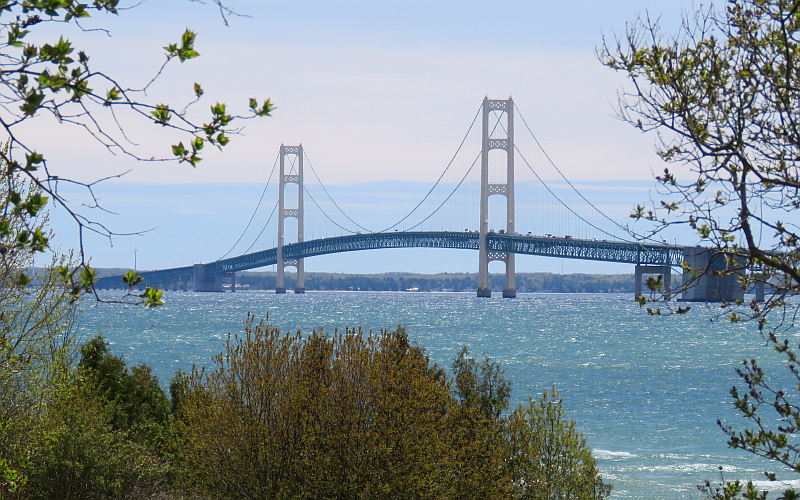 The Mackinac Bridge from St. Ignace, Michigan