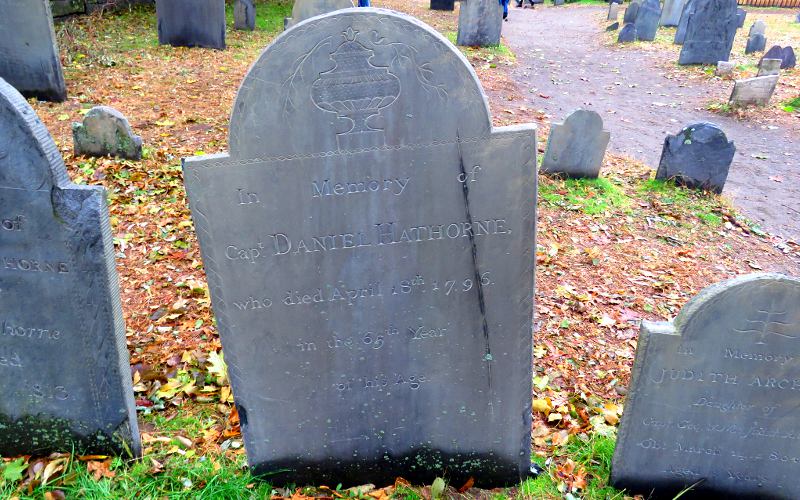 Captain Daniel Hathorne grave in the The Burying Point