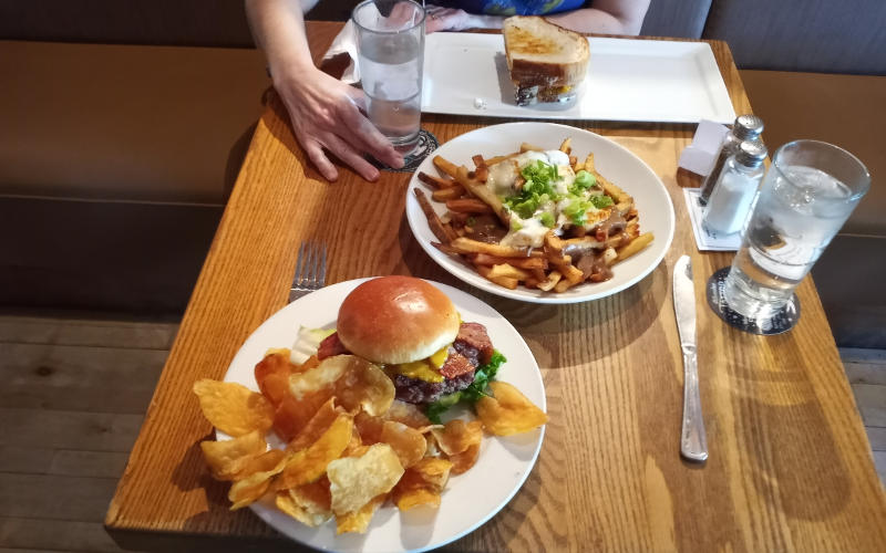 Grilled Cheese, Poutine and Coopers Burger at Coopers Tavern in Madison, Wisconsin
