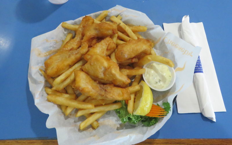 Whitefish and French fries - Darrow's Family Restaurant in Mackinaw City, Michigan