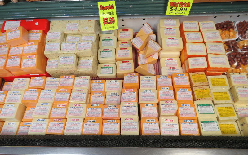 Cheddar Cheeses at Seguin's House of Cheese