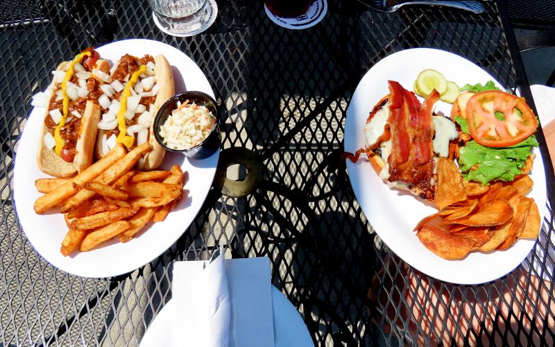 Coneys and a grilled chicken club sandwich at Breakers in Topinabee
