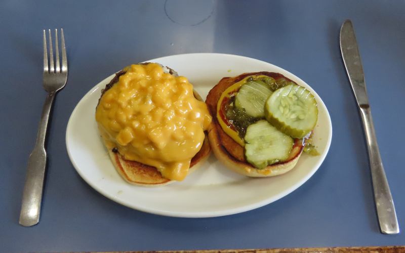 Mackinaw Style Cheeseburger at Darrow's Family Restaurant, Mackinaw City