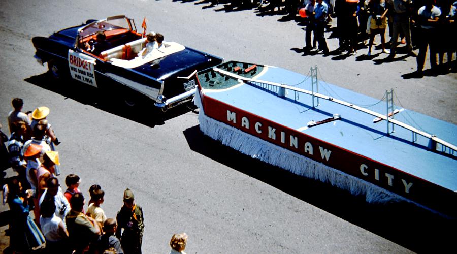 Mackinac Bridge parade float