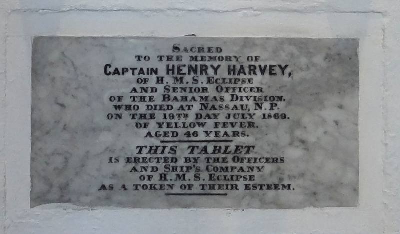 Captain Henry Harvey memorial tablet