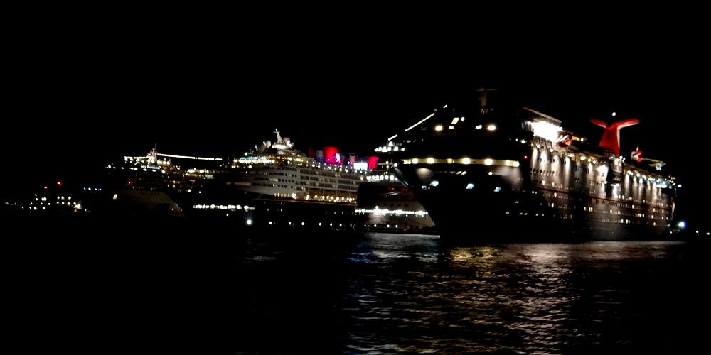 Nassau, Bahamas cruise chips at night