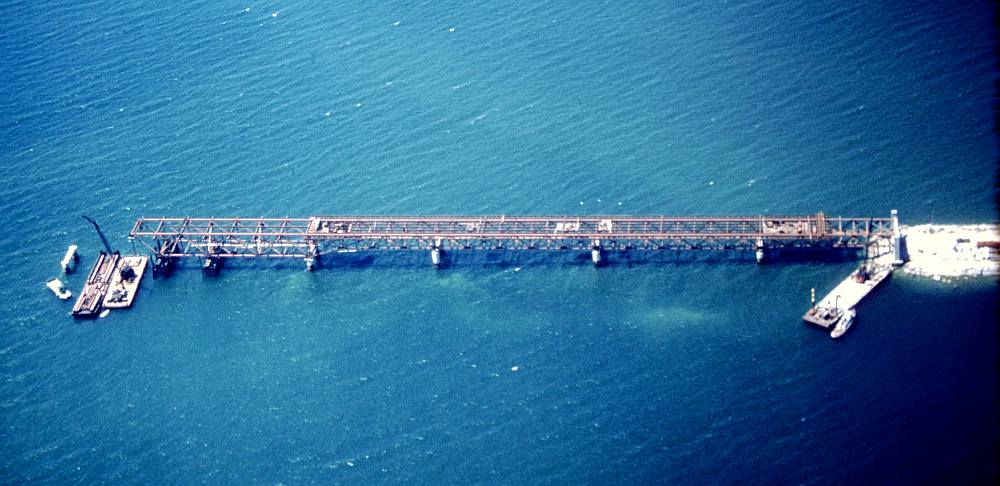 Mackinac Bridge construction - St. Ignace, Michigan