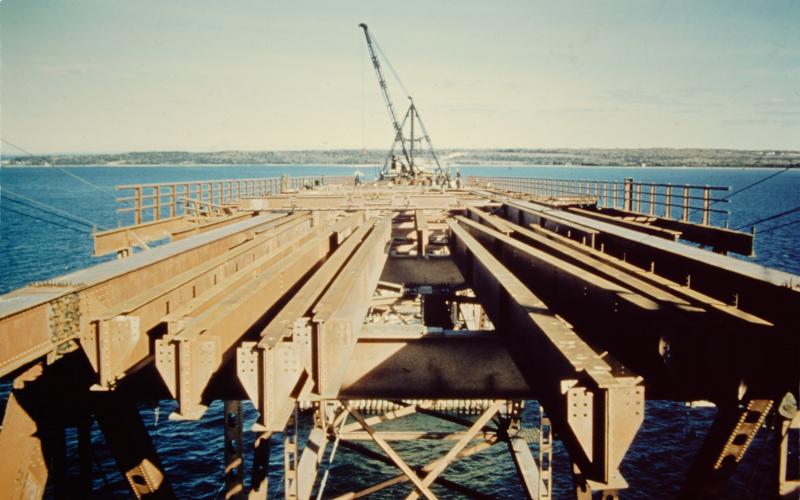 Mackinac Bridge construction - Michigan