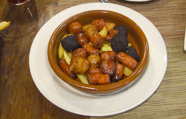 sausages at Restaurante Café La Catedral - Madrid, Spain