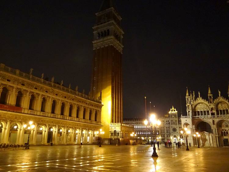 Piazza San Marco and the Campanile at night