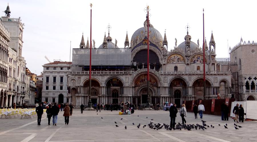Saint Mark's Basilica and pigeons - Vencie, Italy