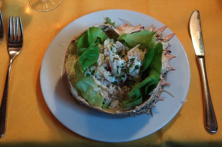 granseola (spidercrab) at Busa Alla Torre restaurant