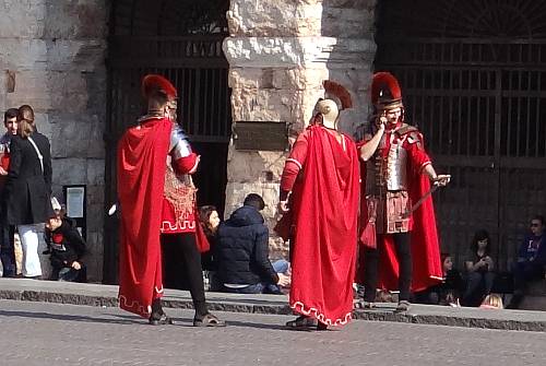 Roman soldiers outside the Verona Arena