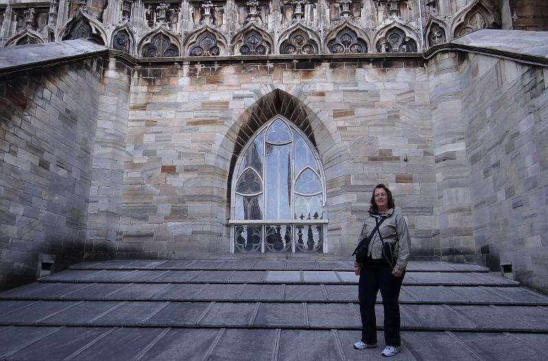 Linda Stokes on the Milan Cathedral roof