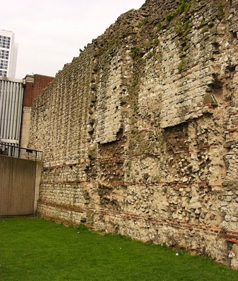 200 year old Roman Wall near the Tower of London