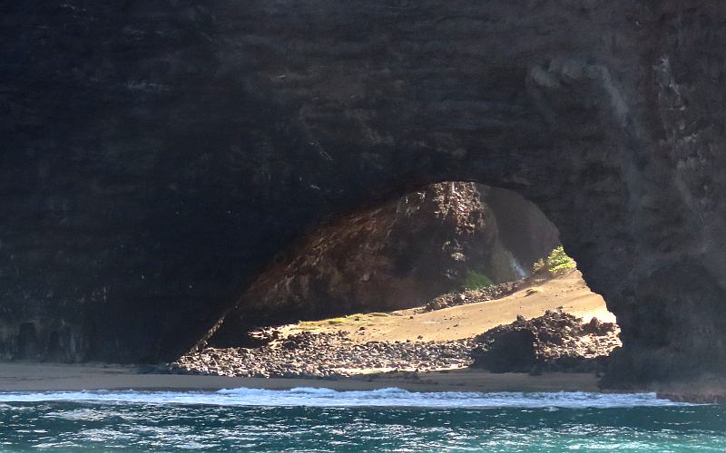Honopu Arch on Kauai's Na Pali Coast