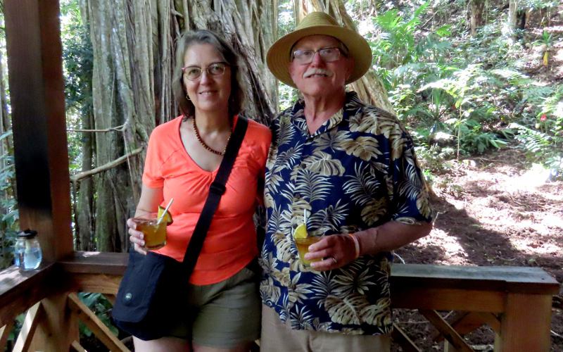 Linda and Keith with Gaylord's Mai Tai Signature drink