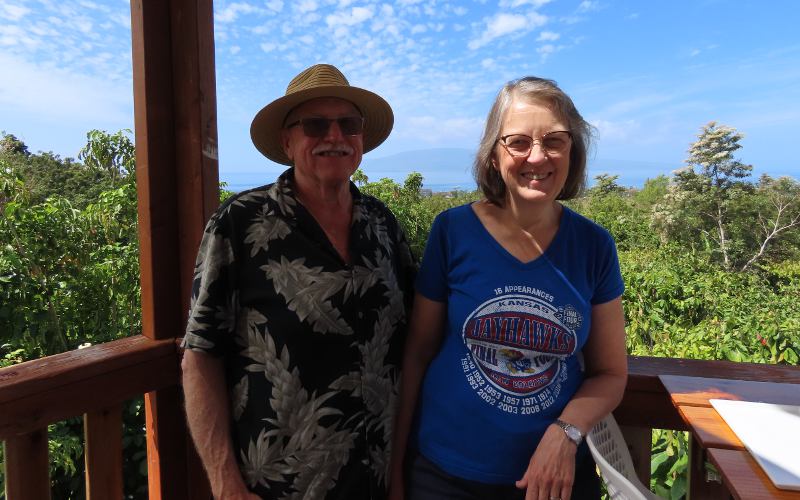 Keith Stokes and Kinda Stokes at Maui Ku'ia Estate Chocolate Farm