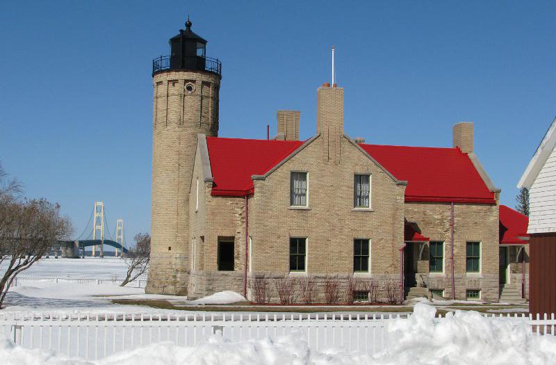 Mackinac Bridge and Old Mackinac Point Lighthouse, Mackinaw City