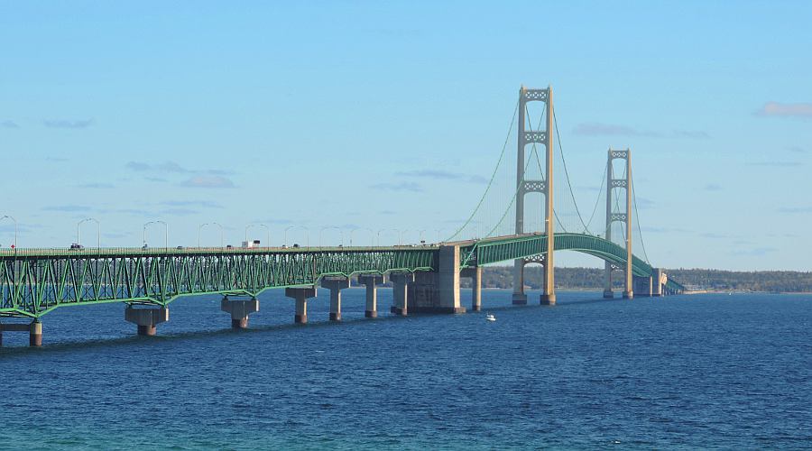 Mackinac Bridge on the Great Lakes