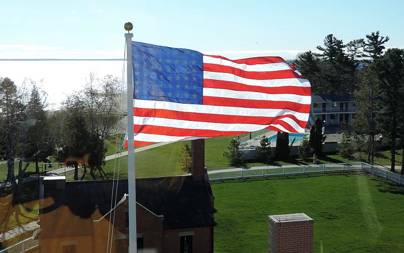 American flag - Old Mackinac Point Lighthouse