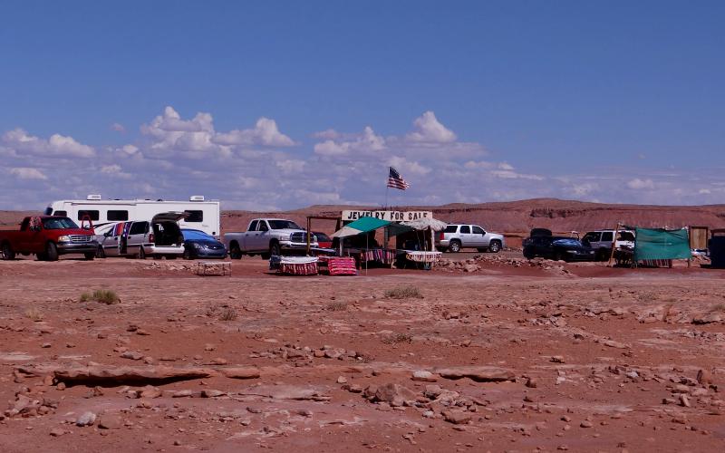 Dinosaur track parking and craft booths - Tuba City, Arizona