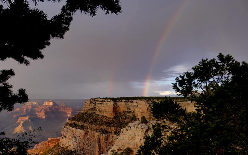 Grand Canyon double rainbow