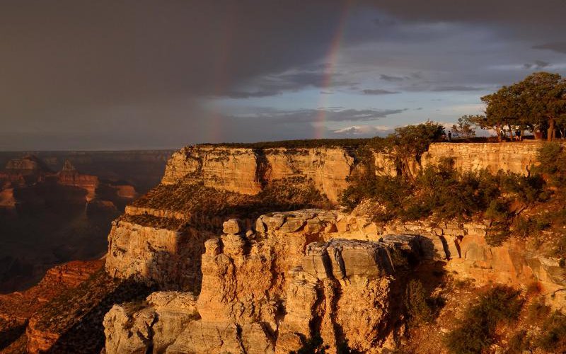 Grand Canyon sunset rainbow